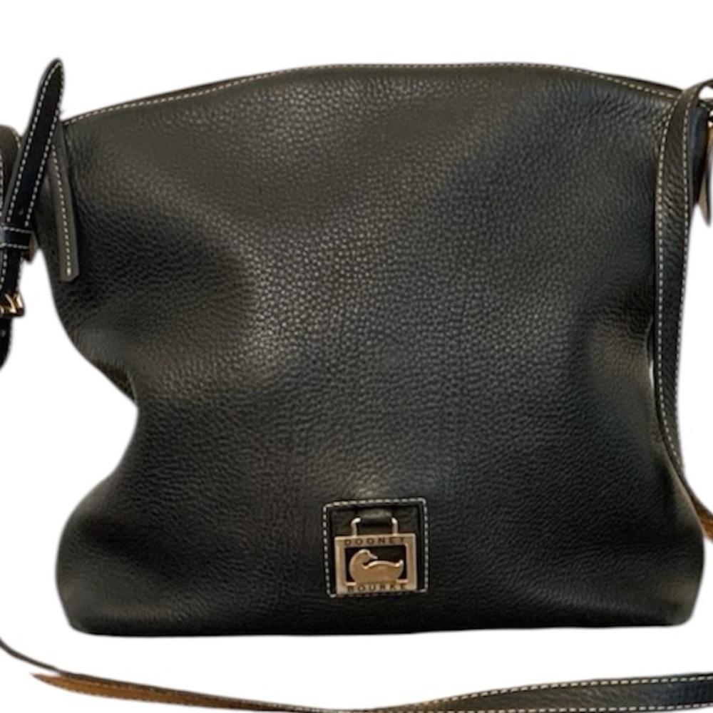 Dooney & Bourke Black Pebble Grain Leather Hobo Shoulder Bag Vintage Like New - Picture 5 of 7
